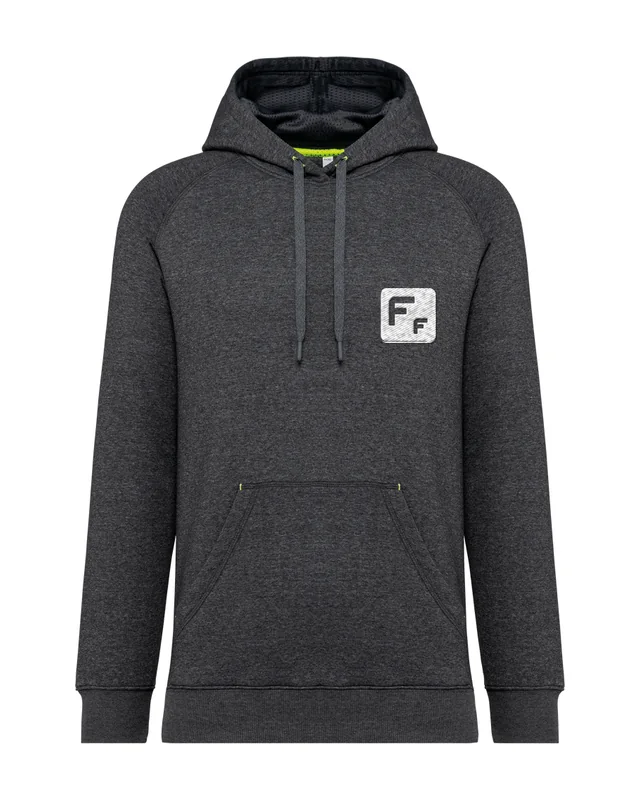 Sudadera deportiva con el logo de Fun Fashion. Bordado en el pecho (simulación)